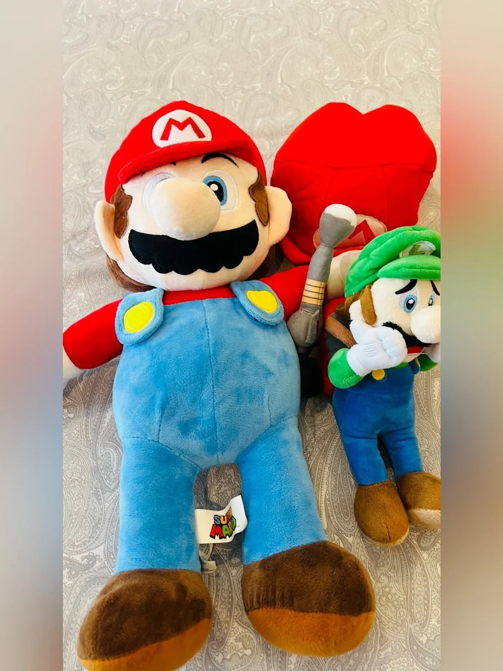Super Mario Plush Duo - Mario & Luigi and one super Mario kid’s hat